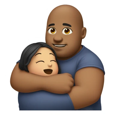 Fat boy hug slim girl sticker