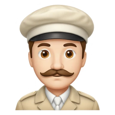 man with mustache and white beret sticker