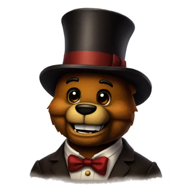 Freddy fazbear bear with tophat real sticker
