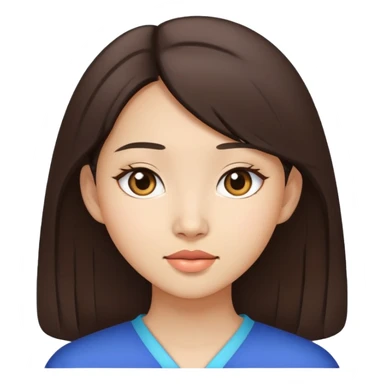 brunette light asian girl sticker