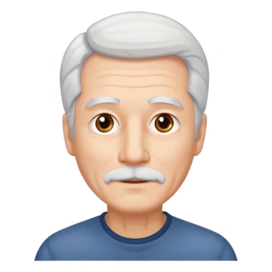 Homem de 60 anos cabelo branco sem bigode e sem barba sticker