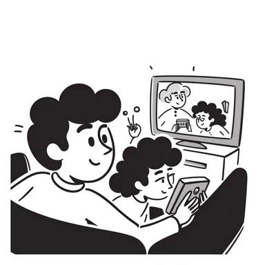 A person plays with the GameCube on TV with friends, sitting on the couch sticker