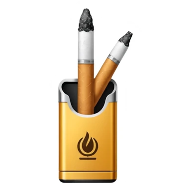 Minimalistic futuristic cigarette emoji, metallic black and white, sleek reflective surface, flat vector, high contrast, minimal design
 sticker