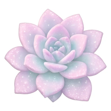 sparkly pastel succulent plant sticker