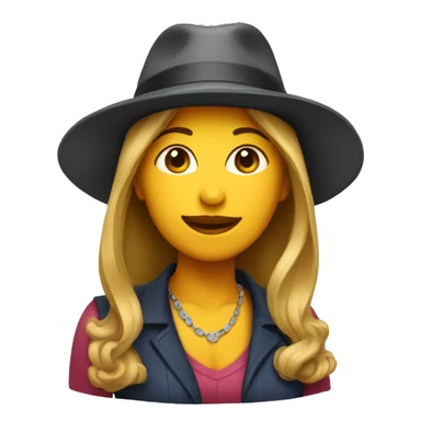 woman with a hat sticker