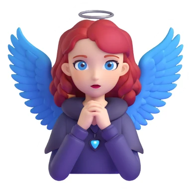 diabolical girl with wings, red hair, blue eyes, dark aura sticker
