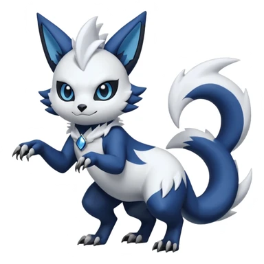 Garurumon-Meowstic-Zangoose-Absol-fusion-hybrid-creature (full body) sticker