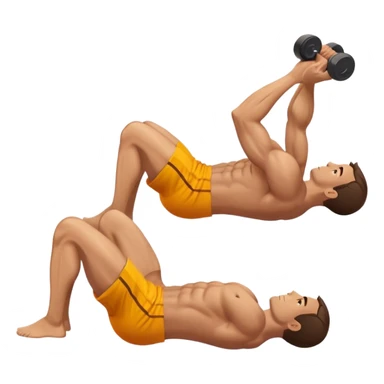 side-view of guy doing decline abdominal Crunches with sixpack sticker