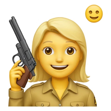 Create a smiling face emoji that’s holding a gun pointed to their head sticker