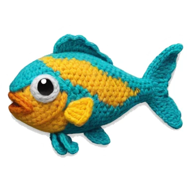 A fish is crochet  sticker