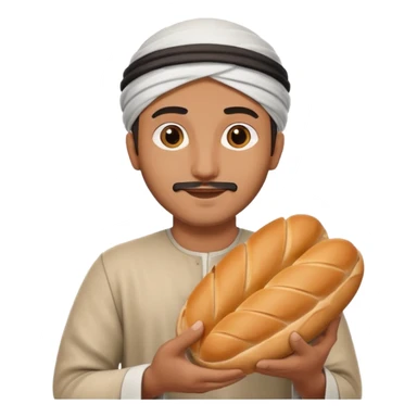 Un arabe avec du pain dans les mains sticker