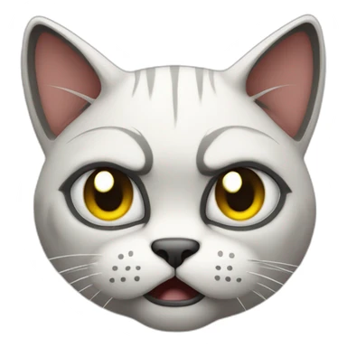 Angry cat with pierced ears sticker