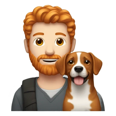 ginger man with a dog  sticker