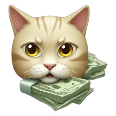 angry noruegan cat with money sticker