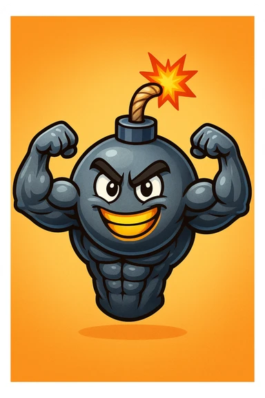 emoji bomba muscolosa sticker