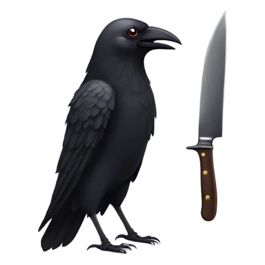 Crow with knife  sticker