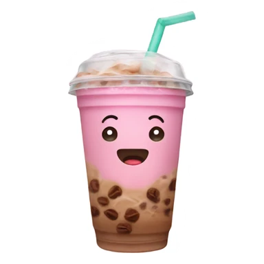 Pink iced coffee sticker