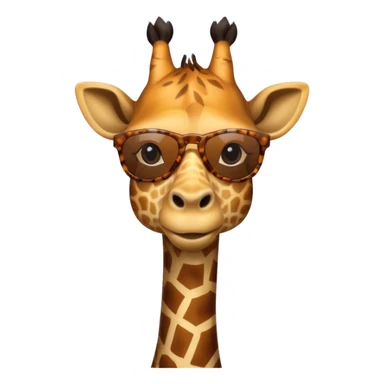 portrait of giraffe, wearing sun glasses, front view sticker
