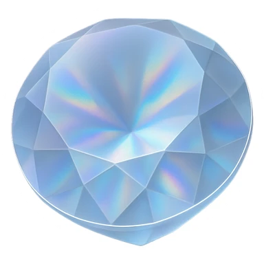 round cut white diamond with holographic effect sticker