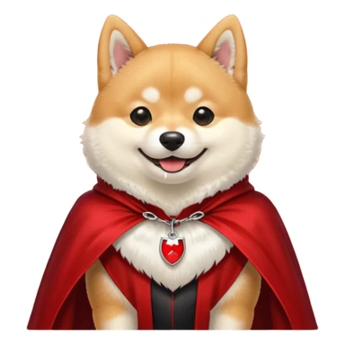 Shiba Dog in red dracular collar cloak sticker