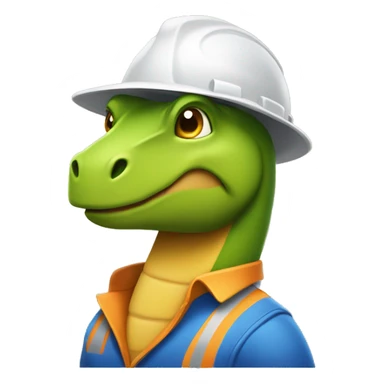 Dinasour wearing a construction hat sticker