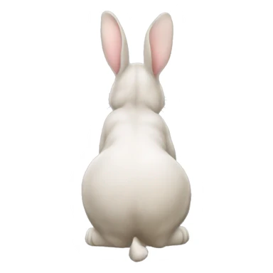 Realistic back of bunny rabbit. sticker