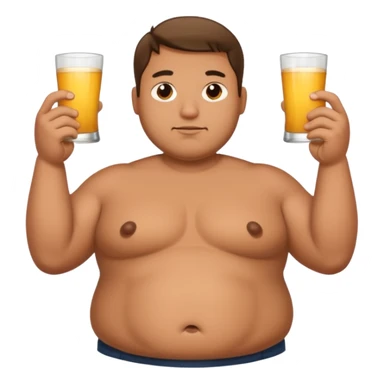 a guy with fat belly but his arms are small sticker