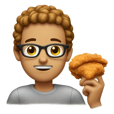 Noah eating chicken sticker