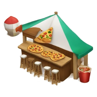 Bar on the beach doing pizza sticker