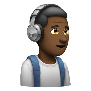 person with headphones on sticker