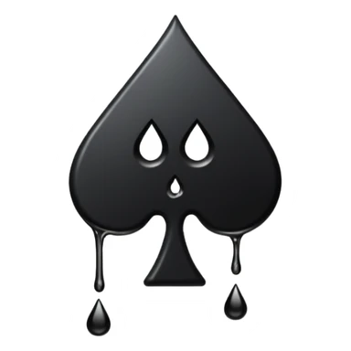 Ace of spades black very  slimey drip effect. White background sticker