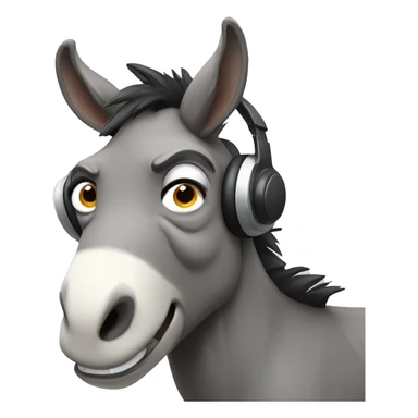 angry donkey with a headset sticker