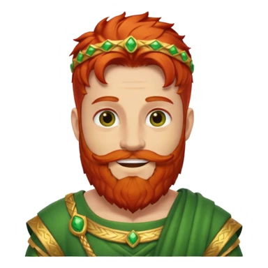 Priapus, God of Fertility from Gods and Goddesses with red hair and beard, gold and green outfit sticker