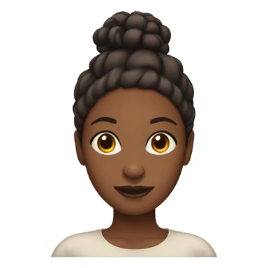 black woman with brown skin and bun sticker