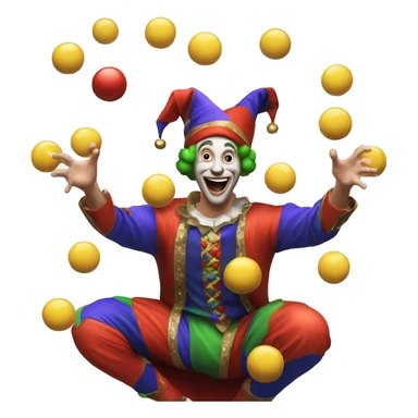 A jester juggling balls sticker
