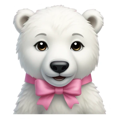 Baby polar bear with pink bow sticker