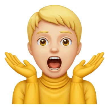 Hands around neck classic yellow emoji style screaming sticker