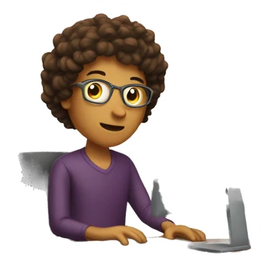 Work at home with computer  sticker