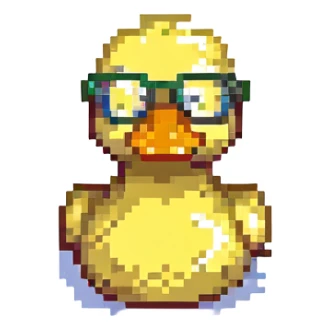 Rubber duck wearing tiny glasses sticker