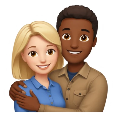 Romance - feeling of excitement associated with love - black man and white woman together sticker