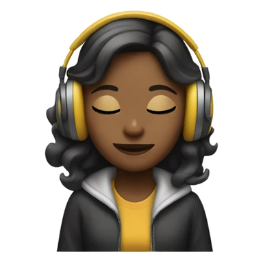 A girl listening to music sticker