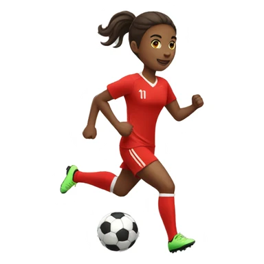 soccer player running wearing red dress sticker