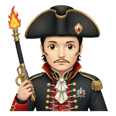 Adam Ant  is wearing a Hungarian jacket Hussar'S JACKET, holds two firelocks holsters in his hands sticker