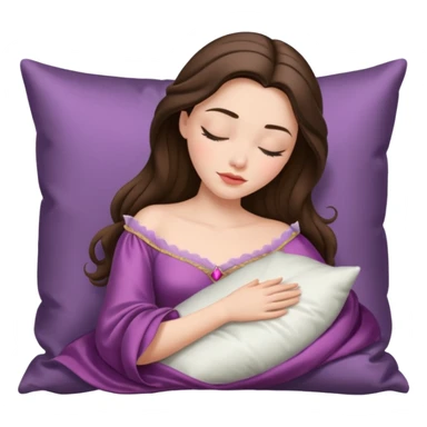 sleeping beauty brunette white girl with a silk pillow sticker