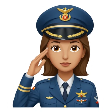 Teniente coronel ejercito del aire España mujer saludando sticker