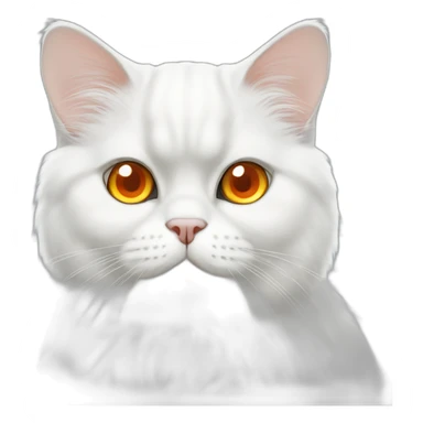 white persian chinchilla cat with orange eye sticker