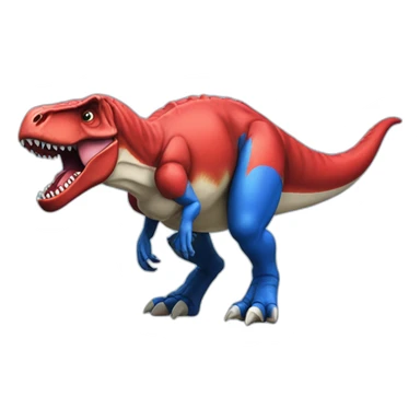 T Rex con camiseta de rugby azul y roja sticker