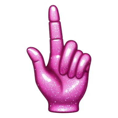 glittery pink middle finger sticker