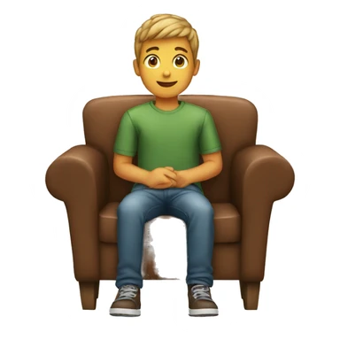 young boy sitting in a wood chair sticker