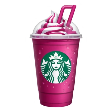 Starbucks dark pink dragonfruit refresher. white lid. starbucks logo. sticker